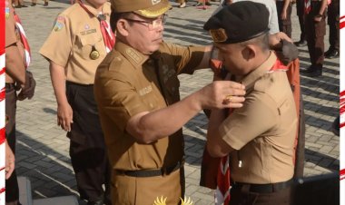 KAMABICAB KOTA  SUNGAI PENUH MELEPAS KONTINGEN CABANG KWARCAB KOTA SUNGAI PENUH RAIMUNA NASIONAL 2023