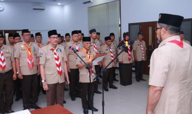 Ka. Kwarda Jambi Lantik Mabi dan Pimpinan Sako Pramuka Ma'arif NU Daerah Jambi Masa Bakti 2023-2028