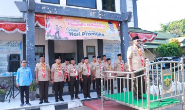 Ka. Kwarda Jambi Pimpin Upacara Peringatan Hari Pramuka ke-63 Tahun 2024 di Kwarda Jambi